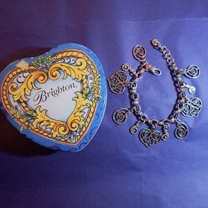 Brighton MARSDON HEART Cutout Charm Bracelet VERY RARE RETIRED 20++ Years